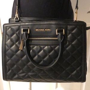 Auth. Quilted Black MK Bag
